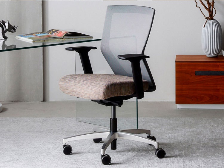 A grey office chair from VIA.