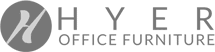 The logo for HYE office furniture.