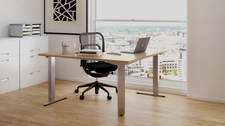 Patriot Height Adjustable L Shaped desk from Special T.